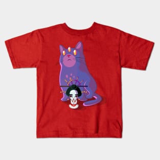 Space Geisha Cat Kids T-Shirt